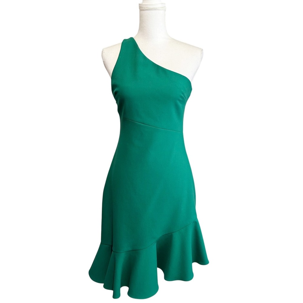 Cinq A Sept Womens One Shoulder Stella Dress Evergreen Size‎ 8 Cocktail Party